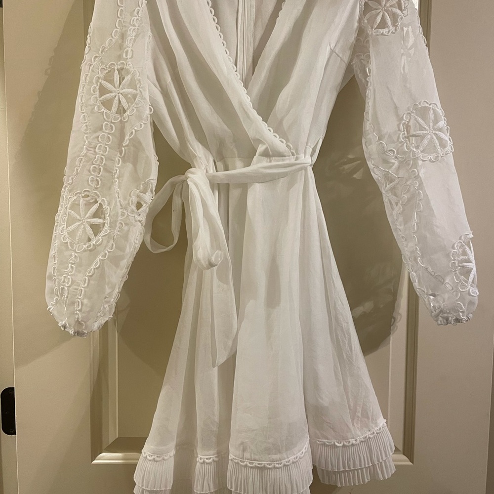 White ruffle and floral dress